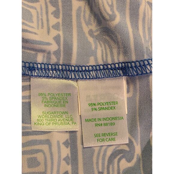 Lilly Pulitzer Give Em Shell Bay BLUE MADEIRA DRESS Ruche Waist Size M - Picture 5 of 6